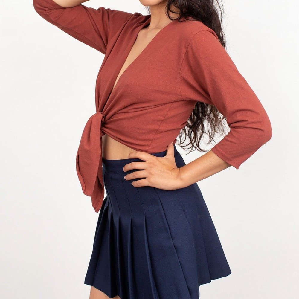 Los Angeles Apparel Le Weekend Tie Wrap Top